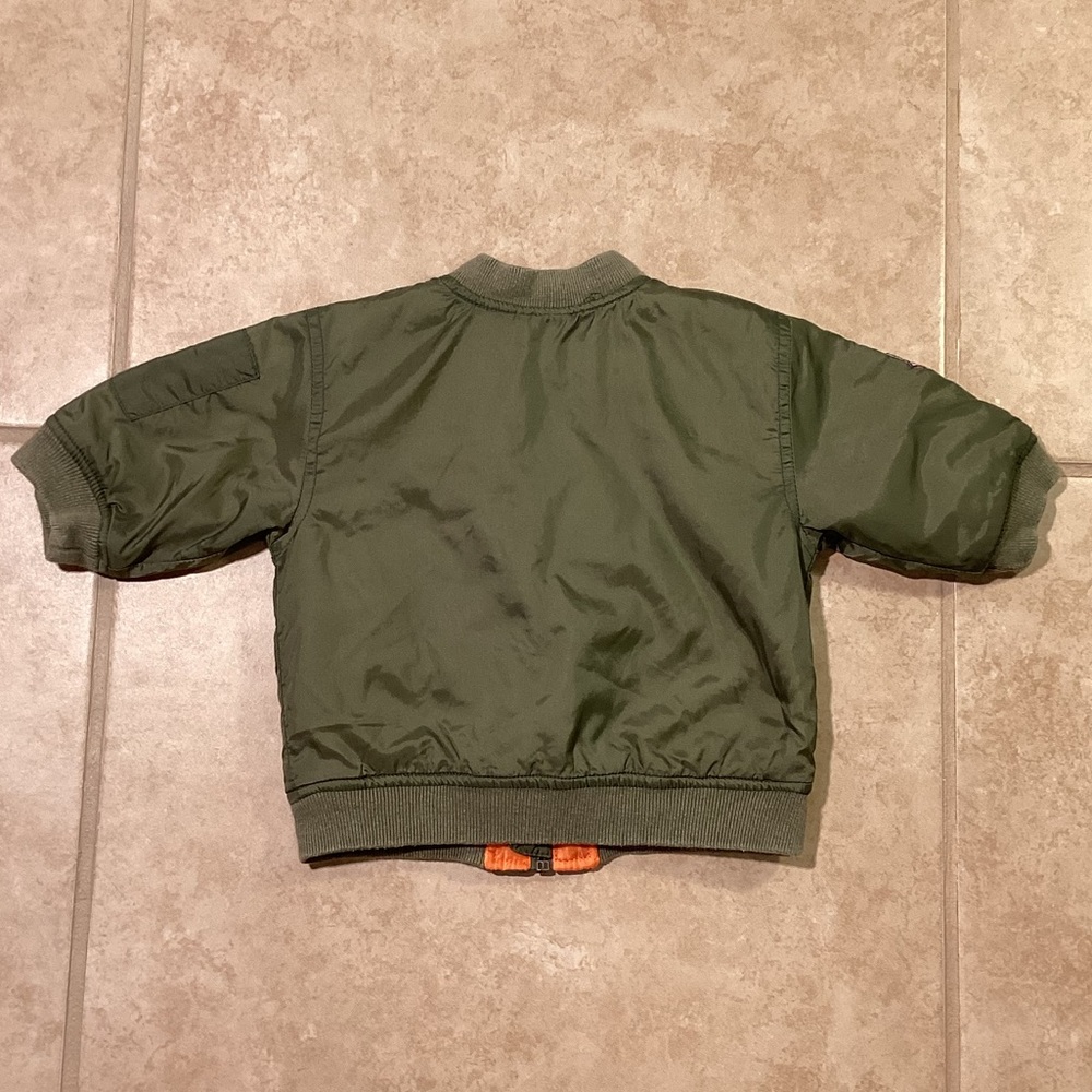 Army Green Bomber Jacket Kids Size 3 to 6 Months - Picture 8 of 11